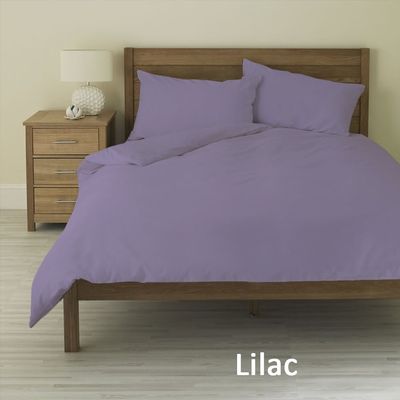 11 Inch Deep Pocket 400 Thread Count 100% Egyptian Cotton , Lilac Color, King Solid Pattern { 3 PCs Duvet Set + 1 Fitted Sheet }