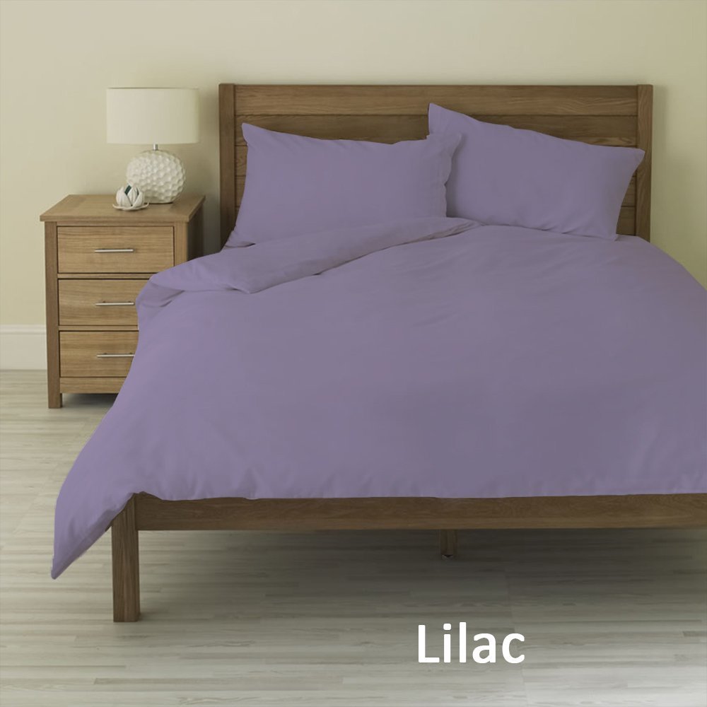 11 Inch Deep Pocket 400 Thread Count 100% Egyptian Cotton , Lilac Color, King Solid Pattern { 3 PCs Duvet Set + 1 Fitted Sheet }