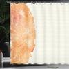 Ambesonne Flower Shower Curtain, Tropical Exotic Hawaiian Island Floral in Side Frame with Abstract Stiped Backdrop, Cloth Fabric Bathroom Decor Set with Hooks, 69" W x 75" L, Vermilion view 3