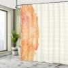 Ambesonne Flower Shower Curtain, Tropical Exotic Hawaiian Island Floral in Side Frame with Abstract Stiped Backdrop, Cloth Fabric Bathroom Decor Set with Hooks, 69" W x 75" L, Vermilion view 4