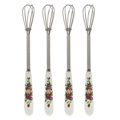 7-inch Small Stainless Steel Flower Shaped Whisk Set of 4, Mini Whisks