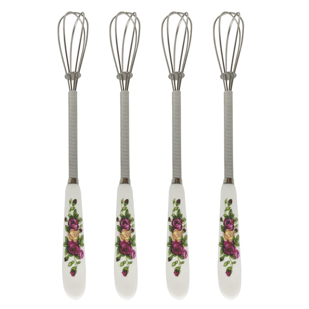 7-inch Small Stainless Steel Flower Shaped Whisk Set of 4, Mini Whisks