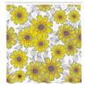Ambesonne Yellow and Grey Shower Curtain, Aged Retro Daisies Line Drawing Whorls Sketchy Speckles Gardening Plants, Cloth Fabric Bathroom Decor Set with Hooks, 69" W x 70" L, Yellow Grey view 2