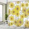 Ambesonne Yellow and Grey Shower Curtain, Aged Retro Daisies Line Drawing Whorls Sketchy Speckles Gardening Plants, Cloth Fabric Bathroom Decor Set with Hooks, 69" W x 70" L, Yellow Grey view 4