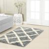 Vista Living Sophia Diamond Shag 24x36 in.Accent Rug, Grey view 1
