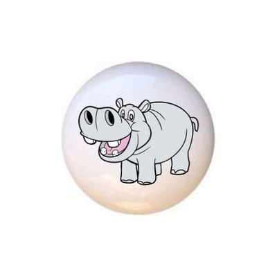 Hippo Design #HP204 - Hippos Hippopotamus - DECORATIVE Glossy CERAMIC Cupboard Cabinet PULLS Dresser Drawer KNOBS