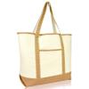 DALIX 22'' Heavy Duty Deluxe Tote Bag with Outer Pocket (Brown) view 1