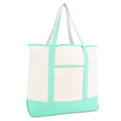 DALIX 22'' Heavy Duty Deluxe Tote Bag with Outer Pocket (Mint Green)