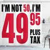 Ambesonne 50th Birthday Shower Curtain, Hilarious Catchphrase Old Age Fifthy Feeling Young Humorous and Funny, Cloth Fabric Bathroom Decor Set with Hooks, 69" W x 84" L, Red Black White view 1