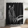 Amagical 16 Piece Bathroom Rug Set Zebra Black Bath Rugs with Fabric Shower Curtain and Matching Mat/Toilet Cover view 2