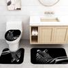 Amagical 16 Piece Bathroom Rug Set Zebra Black Bath Rugs with Fabric Shower Curtain and Matching Mat/Toilet Cover view 3