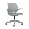 Steelcase Cobi Office Chair: Arms with Soft Arm Caps, Platinum Frame, and Nickel Fabric with Standard Carpet Casters view 1