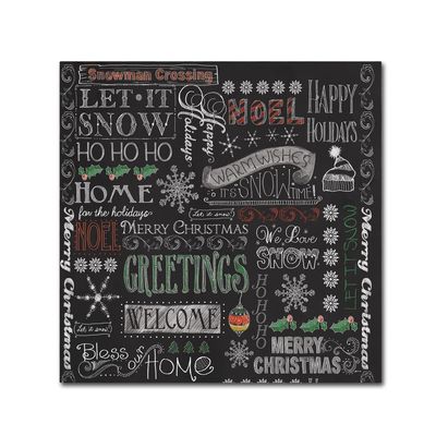 Chalk Christmas Patt by Fiona Stokes-Gilbert, 14x14-Inch Canvas Wall Art