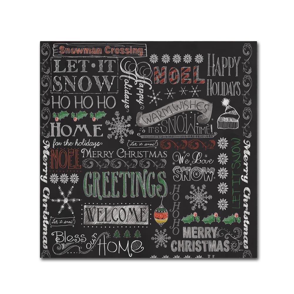 Chalk Christmas Patt by Fiona Stokes-Gilbert, 14x14-Inch Canvas Wall Art