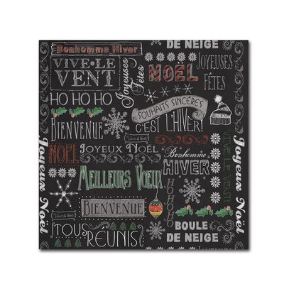 Chalk Christmas F Patt by Fiona Stokes-Gilbert, 14x14-Inch Canvas Wall Art