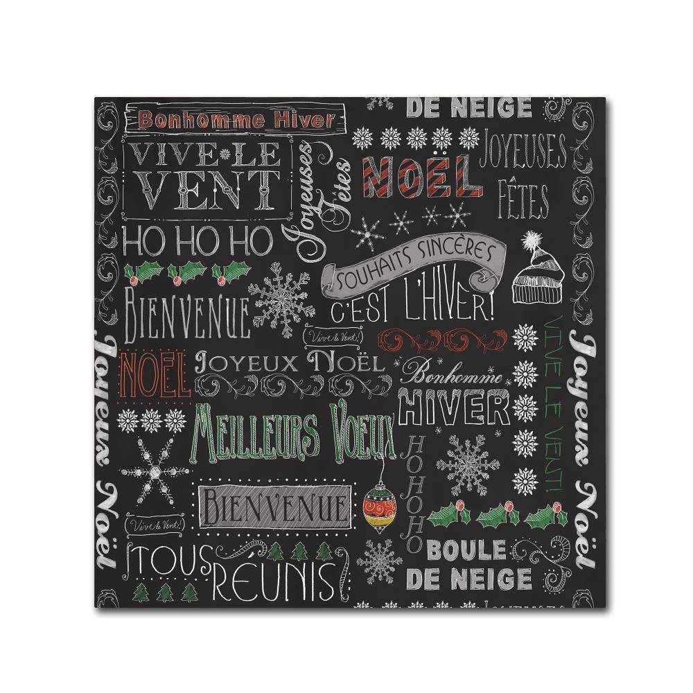 Chalk Christmas F Patt by Fiona Stokes-Gilbert, 14x14-Inch Canvas Wall Art
