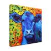 Wrapped Canvas Wall Art - Marion Rose 'Blue Cow' Wall Art for Living Room, Bedroom, or Office Dcor - 14x14 view 1