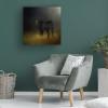 Wrapped Canvas Wall Art - Jai Johnson 'Black Angus Calf In The Moonlight' Wall Art for Living Room, Bedroom, or Office Dcor - 14x14 view 4