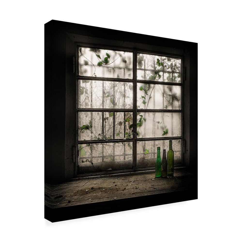 Wrapped Canvas Wall Art - Vito Guarino 'Still-Life With Glass Bottle' Wall Art for Living Room, Bedroom, or Office Dcor - 14x14