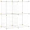 Amazon Basics 4 Cube Wire Grid Storage Organizer, Closet Organizer and Shelves, Stackable, Space-Saving, Easy to Assemble, 14"x14"x14", White view 1