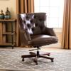 Abbyson Scarlett Leather Office Chair Brown view 2