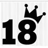 Ambesonne 18th Birthday Shower Curtain, Cartoon Soccer Jersey Seem Bold 18 Number Party Sports Playing Art Print, Cloth Fabric Bathroom Decor Set with Hooks, 69" W x 84" L, Charcoal and White view 2