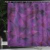 Ambesonne Indigo Shower Curtain, Broken Glass Inspired Geometric Triangle Abstract Shapes, Cloth Fabric Bathroom Decor Set with Hooks, 69" W x 84" L, Eggplant Burgundy view 3