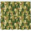 Ambesonne Camo Shower Curtain, Kitten Silhouette Protective Cat Theme in Jungle Colors Animal Silhouettes, Cloth Fabric Bathroom Decor Set with Hooks, 69" W x 84" L, Green Dark Green Cream view 2