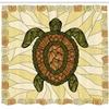 Ambesonne Turtle Shower Curtain, Turtle Zentangle on Yellow Background Spiral Forms Bohemian Art, Cloth Fabric Bathroom Decor Set with Hooks, 69" W x 84" L, Yellow Green Brown view 2