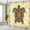 Ambesonne Turtle Shower Curtain, Turtle Zentangle on Yellow Background Spiral Forms Bohemian Art, Cloth Fabric Bathroom Decor Set with Hooks, 69" W x 84" L, Yellow Green Brown view 4