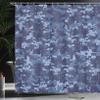 Ambesonne Camo Shower Curtain, Retro Composition of Grunge Camouflage Pattern Print in Modern Blue Tones, Cloth Fabric Bathroom Decor Set with Hooks, 69" W x 70" L, Pale Blue and Dark Blue view 3