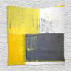 Ambesonne Grey and Yellow Tapestry, Street Art Modern Grunge Abstract Design Squares, Wall Hanging for Bedroom Living Room Dorm Decor, 60" X 80", Charcoal Grey Yellow view 1