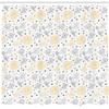 Ambesonne Grey and Yellow Shower Curtain, Grunge Sketchy Romantic Roses Leaves Cotton Flowers with Dots Image, Cloth Fabric Bathroom Decor Set with Hooks, 69" W x 70" L, Yellow Grey White view 2