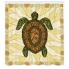 Ambesonne Turtle Shower Curtain, Turtle Zentangle on Yellow Background Spiral Forms Bohemian Art, Cloth Fabric Bathroom Decor Set with Hooks, 69" W x 75" L, Yellow Green Brown view 2