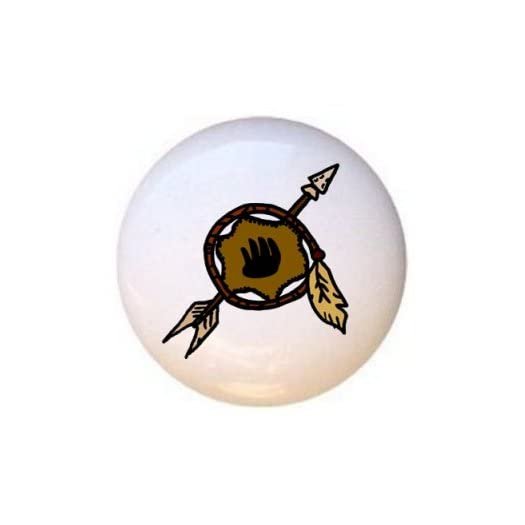 Native American Dream Catcher - Native American Indian - DECORATIVE Glossy CERAMIC Cupboard Cabinet PULLS Dresser Drawer KNOBS