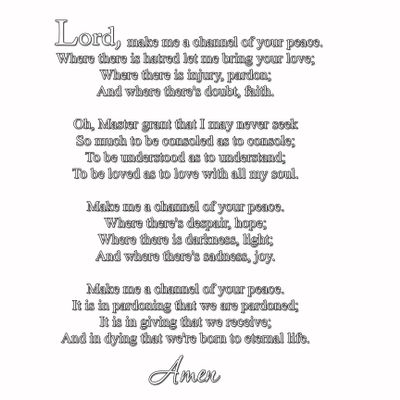 Make Me a Channel of Your Peace Vinyl Wall Decal St. Francis Quote Inspirational Prayer VWAQ-SFQ101 (Matte White)