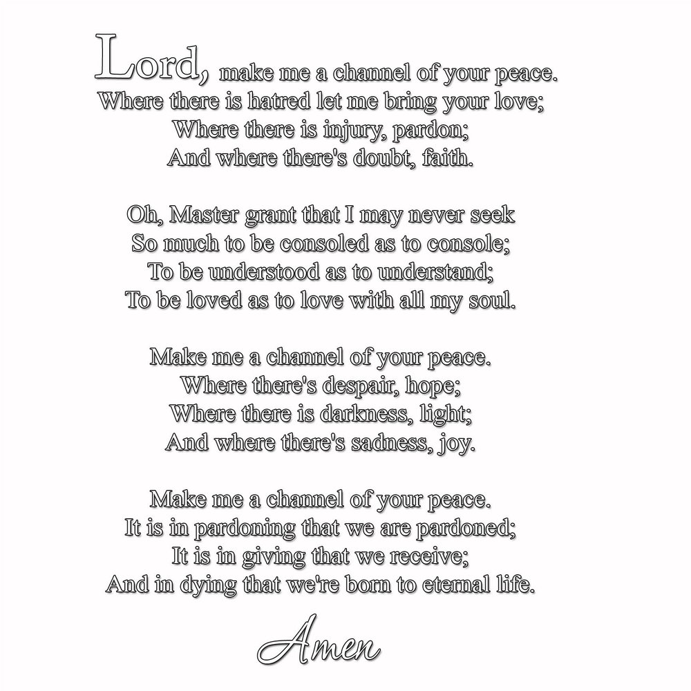Make Me a Channel of Your Peace Vinyl Wall Decal St. Francis Quote Inspirational Prayer VWAQ-SFQ101 (Matte White)