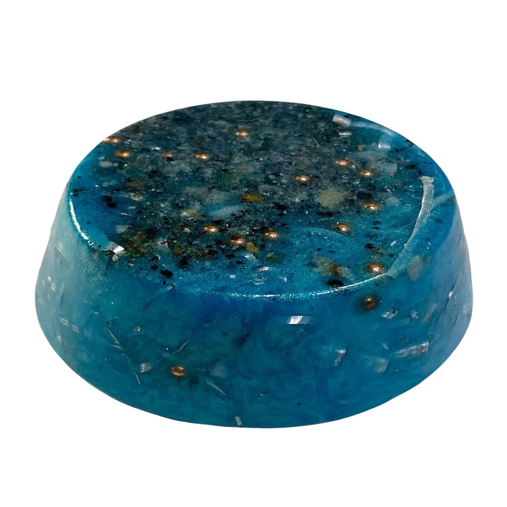Blue Green Tower Buster Orgone Generator Energy Accumulator 528Hz/7.83Hz/Advance Harmonics Many Beautiful Ingredients and Colors!! (Tower Buster, Blue Green)