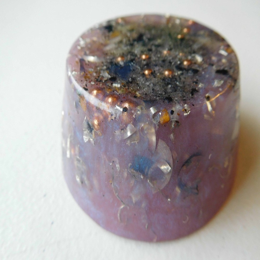 Red Blue Tower Buster Orgone Generator Energy Accumulator 528Hz/7.83Hz/Advance Harmonics Many Beautiful Ingredients and Colors!! (Tower Buster, Red Blue)