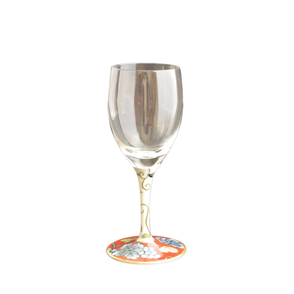 Arita Ware RB-3 Romantic Glass, Champagne Flute Dyed Nishiki Grape (Red)