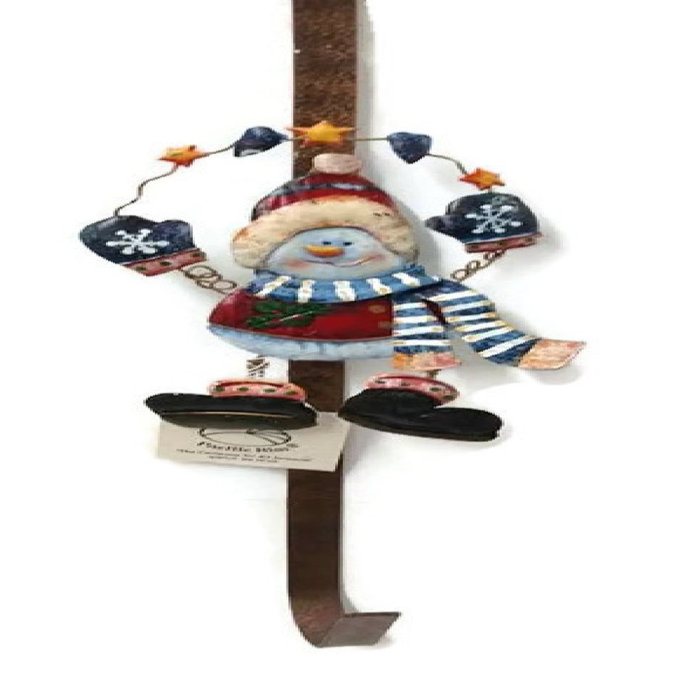 Home For ALL The Holidays 14 Inch Tin Over Door Wreath Hanger (Snowman A)
