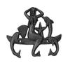 Hampton Nautical Cast Iron Mermaid with Dolphin Hooks, 9", Rustic Silver view 1