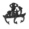 Hampton Nautical Cast Iron Mermaid with Dolphin Hooks, 9", Rustic Silver view 2
