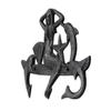 Hampton Nautical Cast Iron Mermaid with Dolphin Hooks, 9", Rustic Silver view 3