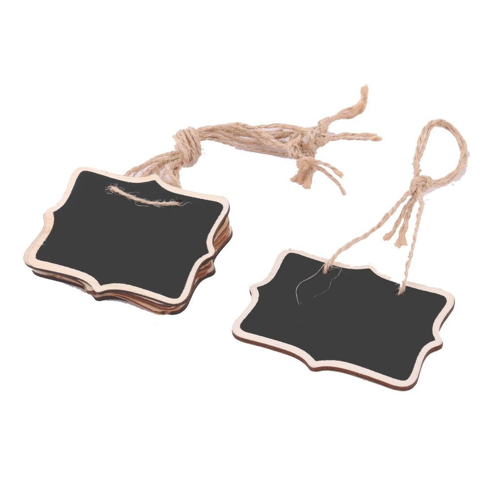 uxcell Wooden Message Memo String Hanging Reusable Chalkboard Blackboard