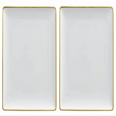 Leg French Premier Recutangler Trays 17 Pair Gold Edge