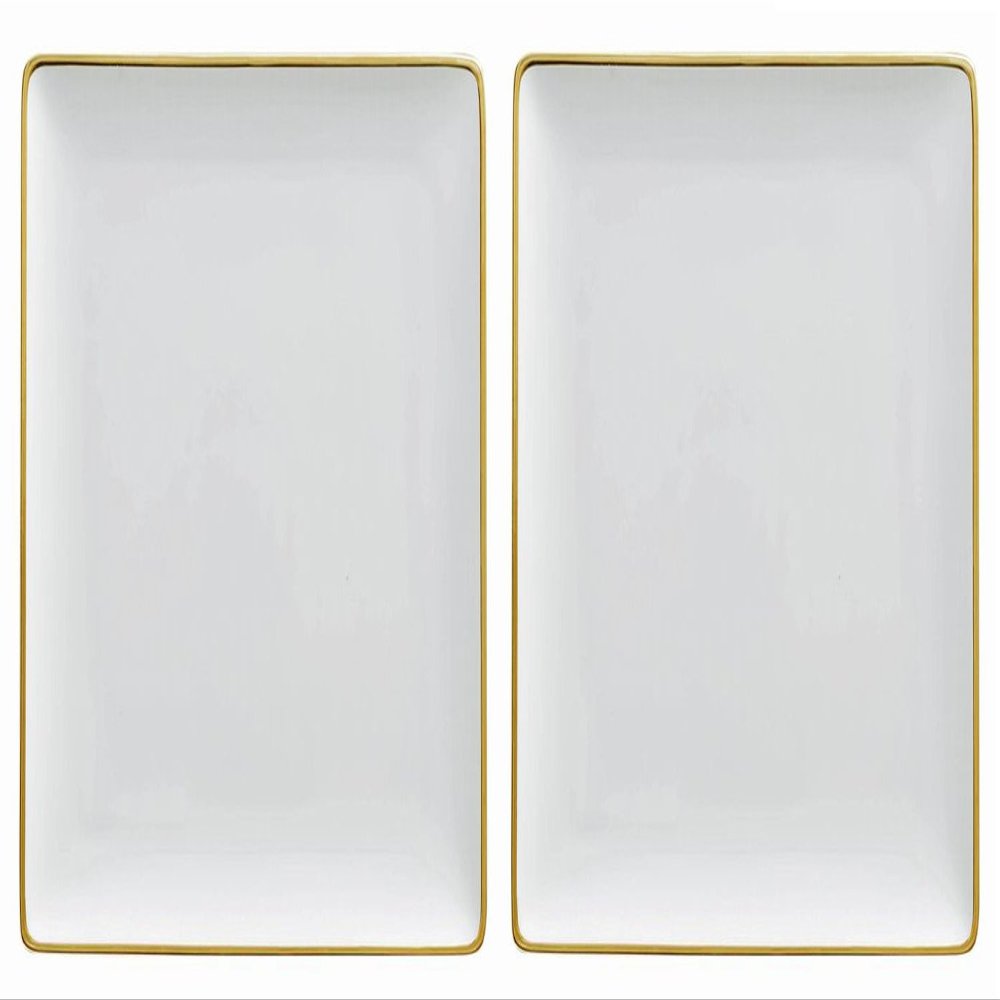  Leg French Premier Recutangler Trays 17 Pair Gold Edge