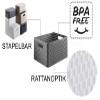 Rotho, Country, Storage box 18 l in rattan-look A4, Plastic (PP) BPA-free, anthracite, A4/18l (36,8 x 27,8 x 19,1 cm) view 3