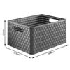 Rotho, Country, Storage box 18 l in rattan-look A4, Plastic (PP) BPA-free, anthracite, A4/18l (36,8 x 27,8 x 19,1 cm) view 4