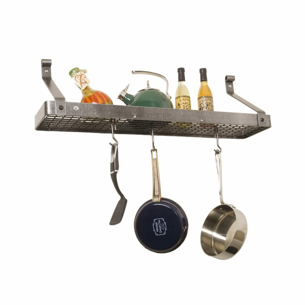 Enclume Gourmet Bookshelf Wall Rack, 30", Hammered Steel